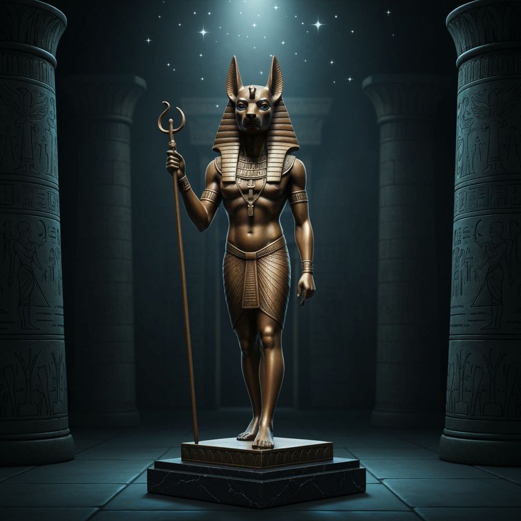 Egyptian Cat God Statue on Lava Base