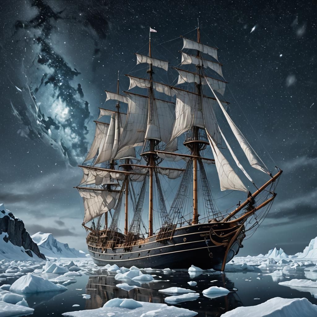 Endurance Ghost Ship in Antarctic Ice Field
