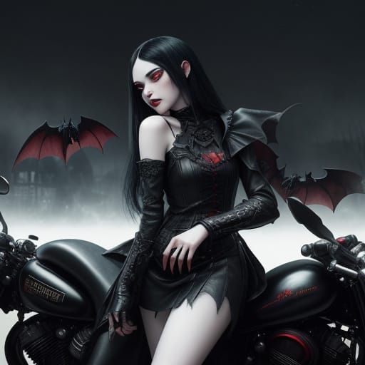 Vampire Goddess on Chrome Throne