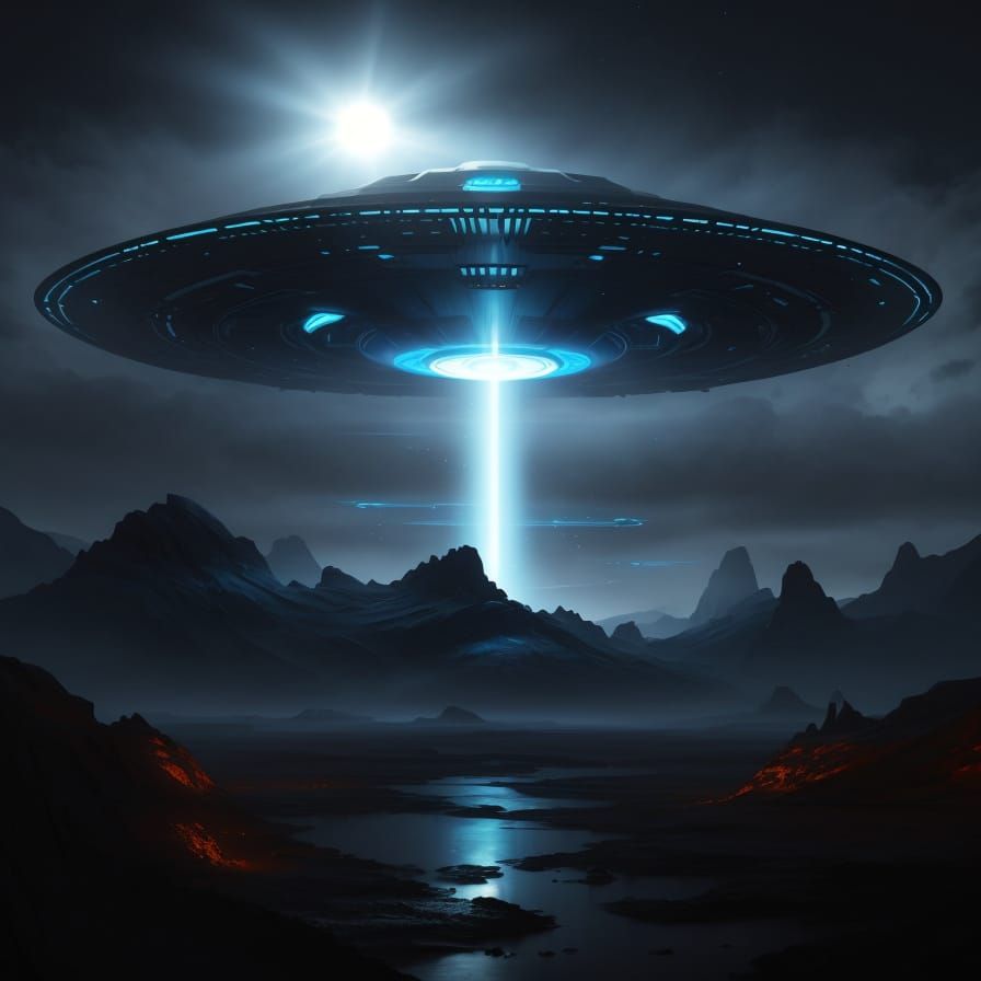 UFO Abduction with Blue Light Beam