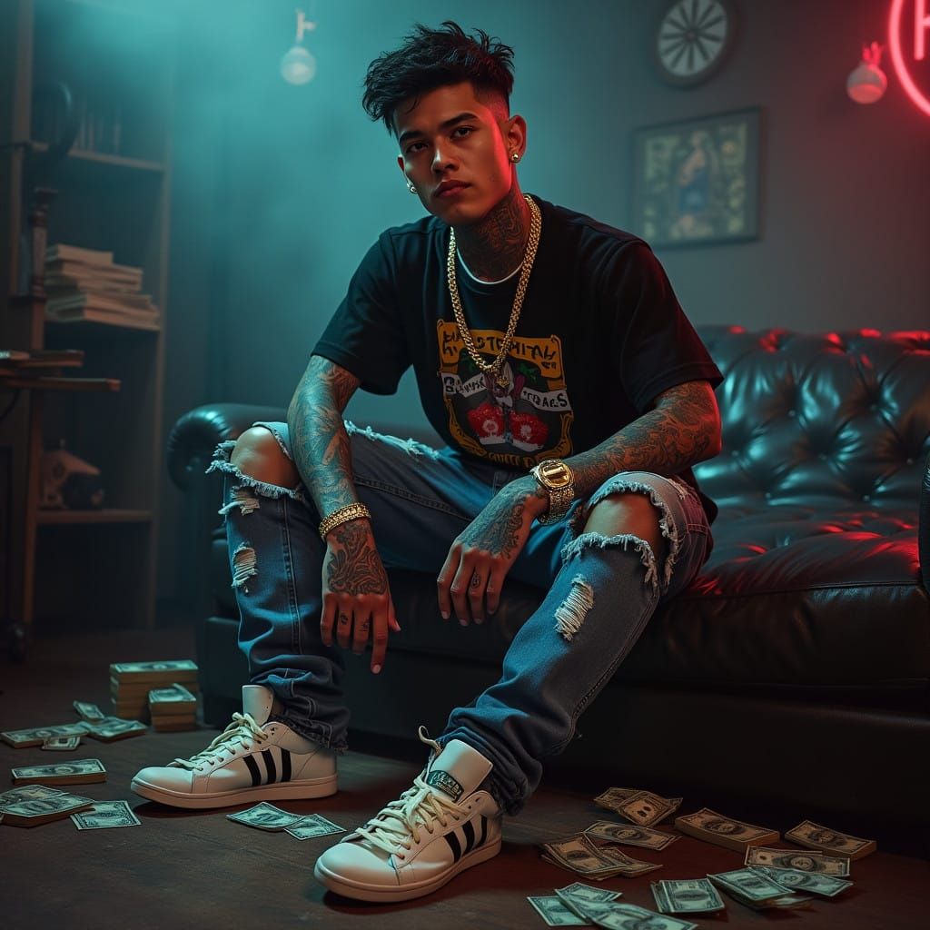 Streetwise Swagger in a Smoky Lair