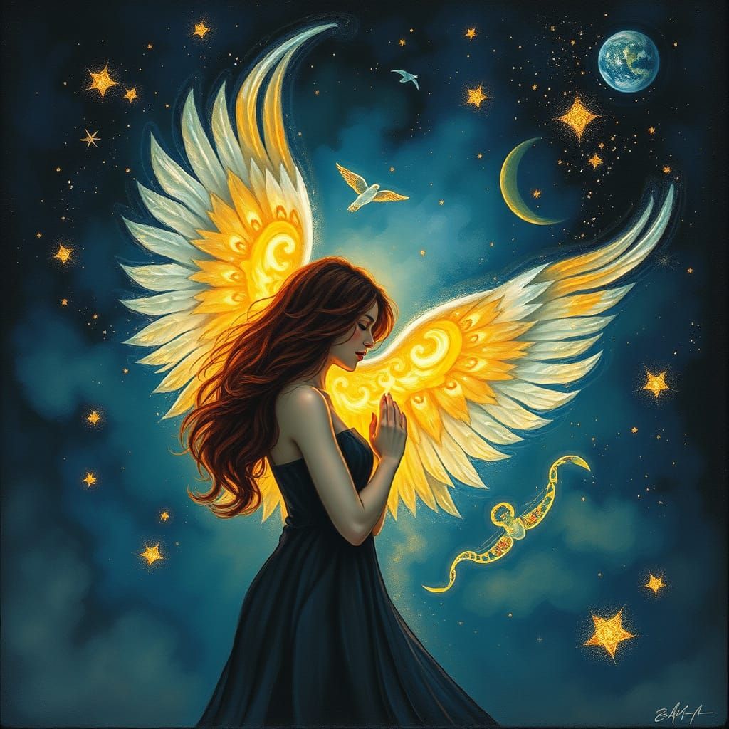 Tender Surreal Love in Vibrant Gouache