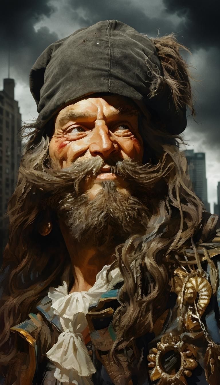 Apocalyptic Hobo in City Ruins