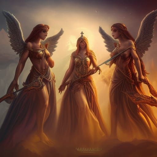 Angels Guarding Eden in Detailed Matte Painting
