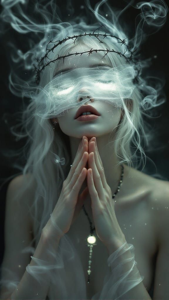 Ethereal Moon Goddess Radiates Wisdom and Mystery