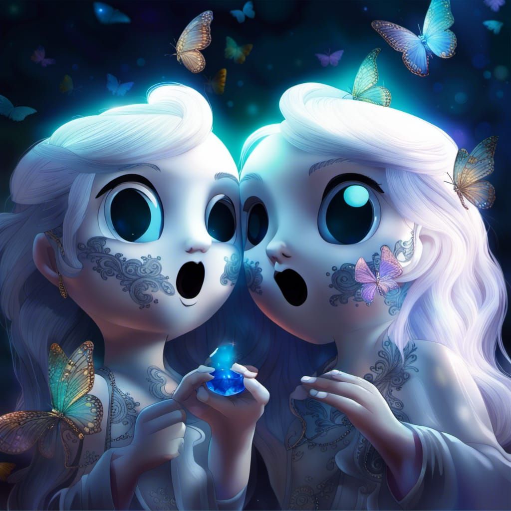 Charming Woman Emerges Holding Crystal in the Night