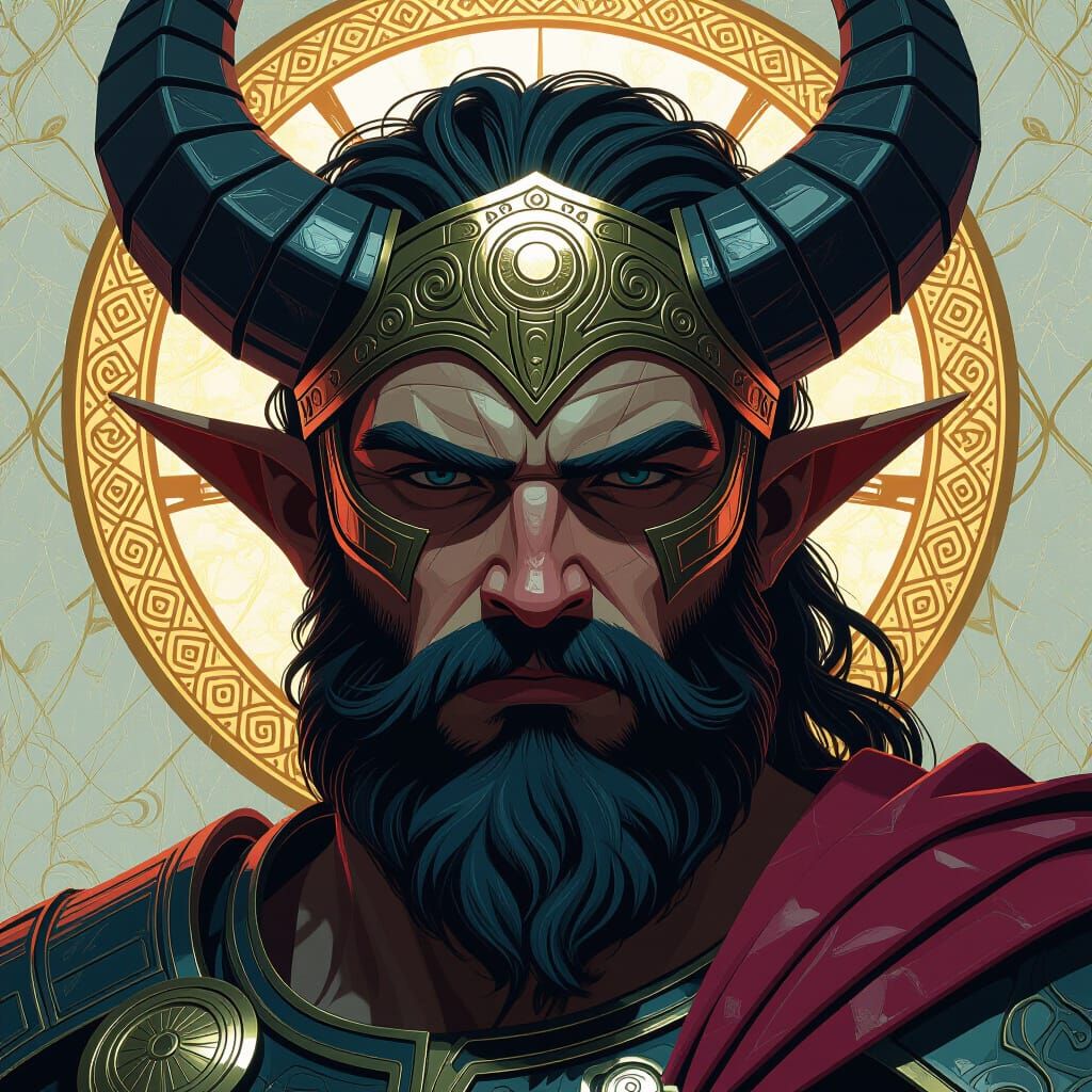 Detailed Portrait of Gigantomachy in Splash Art Style