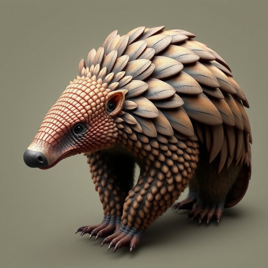 Realistic Pangolin Portrait