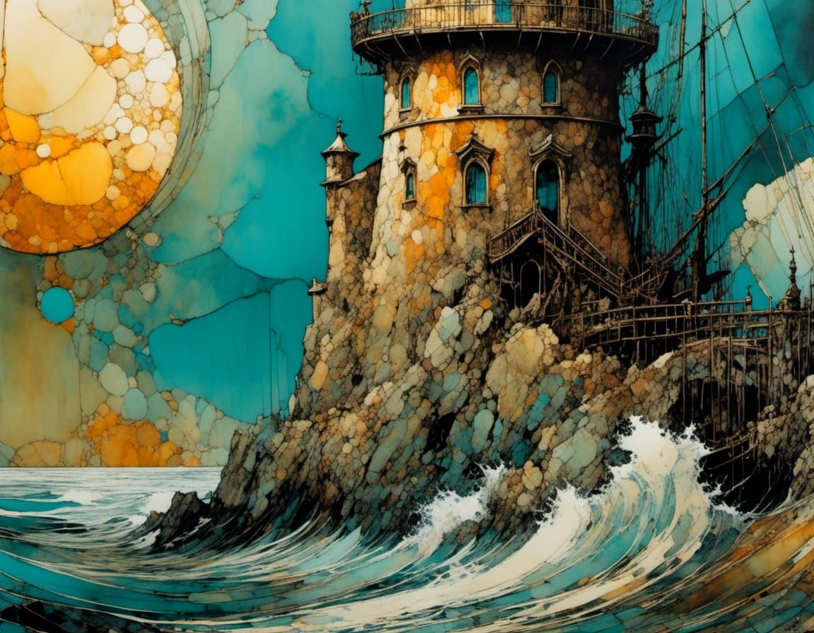 Glass Gothic Lighthouse in Golden Hour