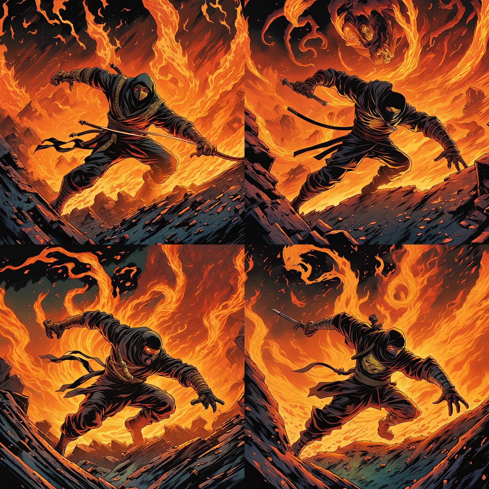 Scorpion Ninja in Hell, Comic Book Art