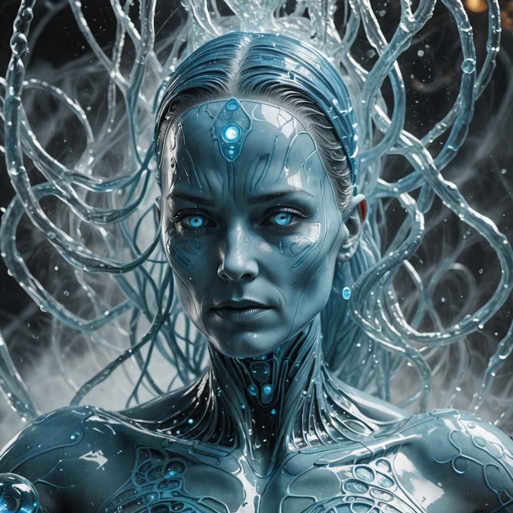 Female Dr. Manhattan Cooling Off: Hyperrealistic Energy Port...