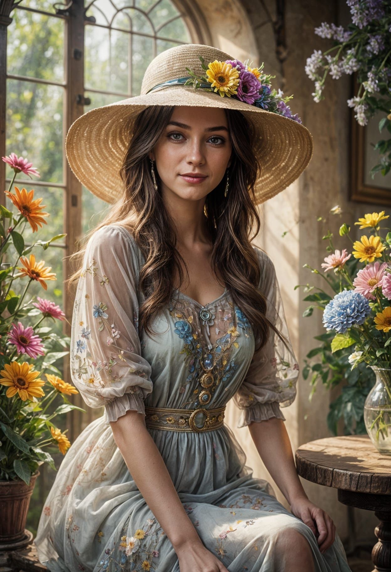 A Young Woman in Ethereal Summer Splendor