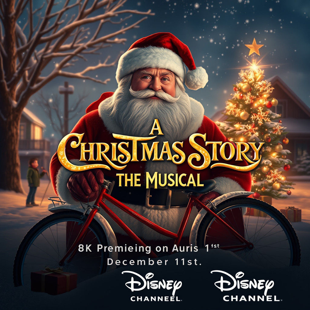 Christmas Story Musical: Festive Disney-Style Poster