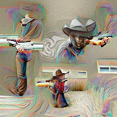 Cowboy with Shotgun in the Wild West