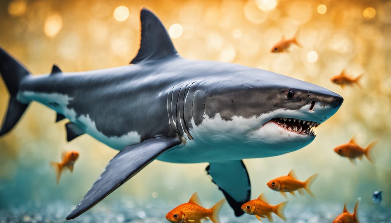 A Tiny Great White Shark Glides in Golden Hour