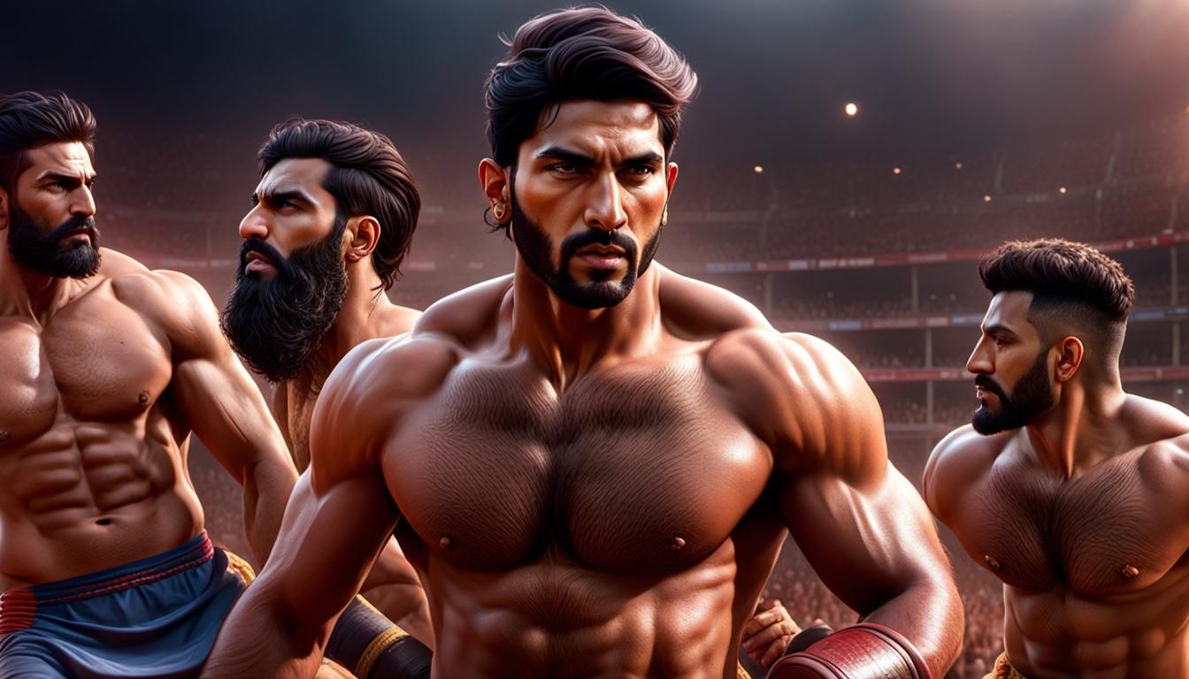 Pakistani Kabaddi Warriors: Hyperrealistic Concept Art