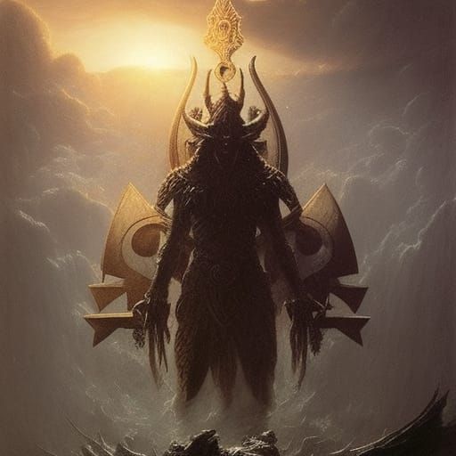 River of Time Temple Rescue: Dark Fantasy Illustration