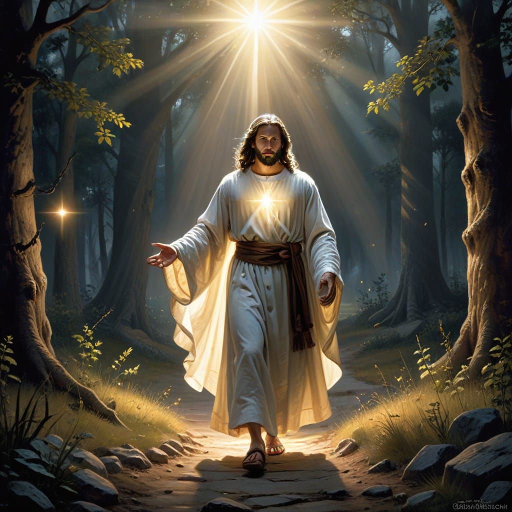 Biblical Scene: Light of Life in Darkness