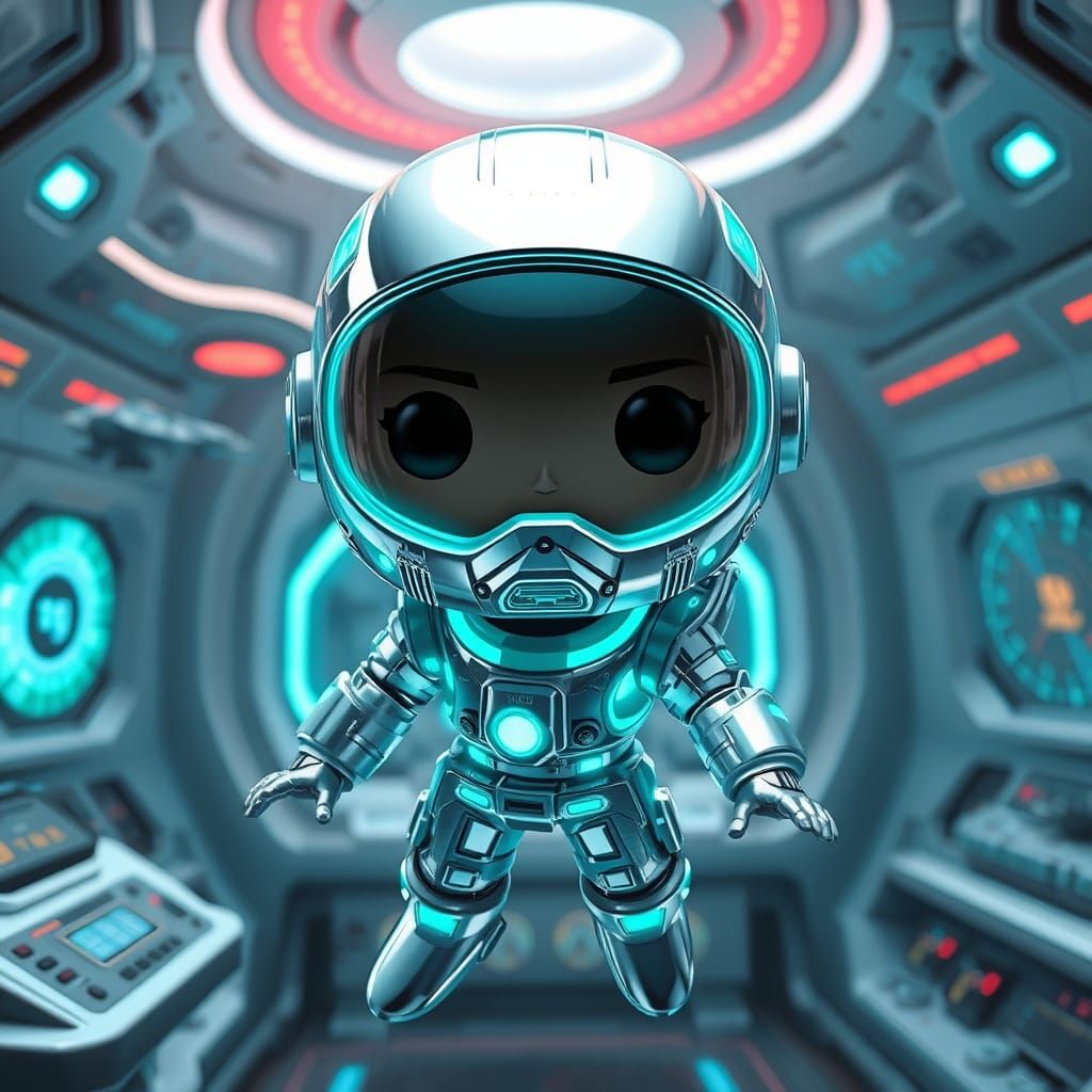 Chrome Space Pilot in Funko Pop Style