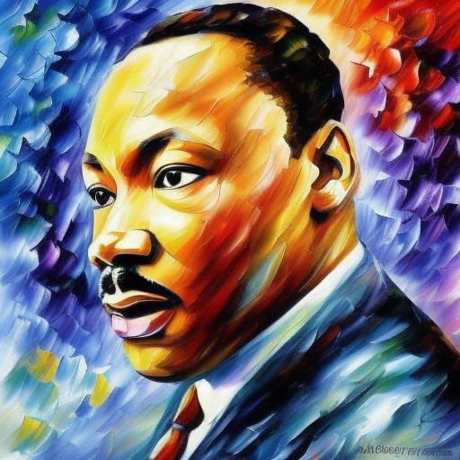 Martin Luther King Portrait in Afremov Style