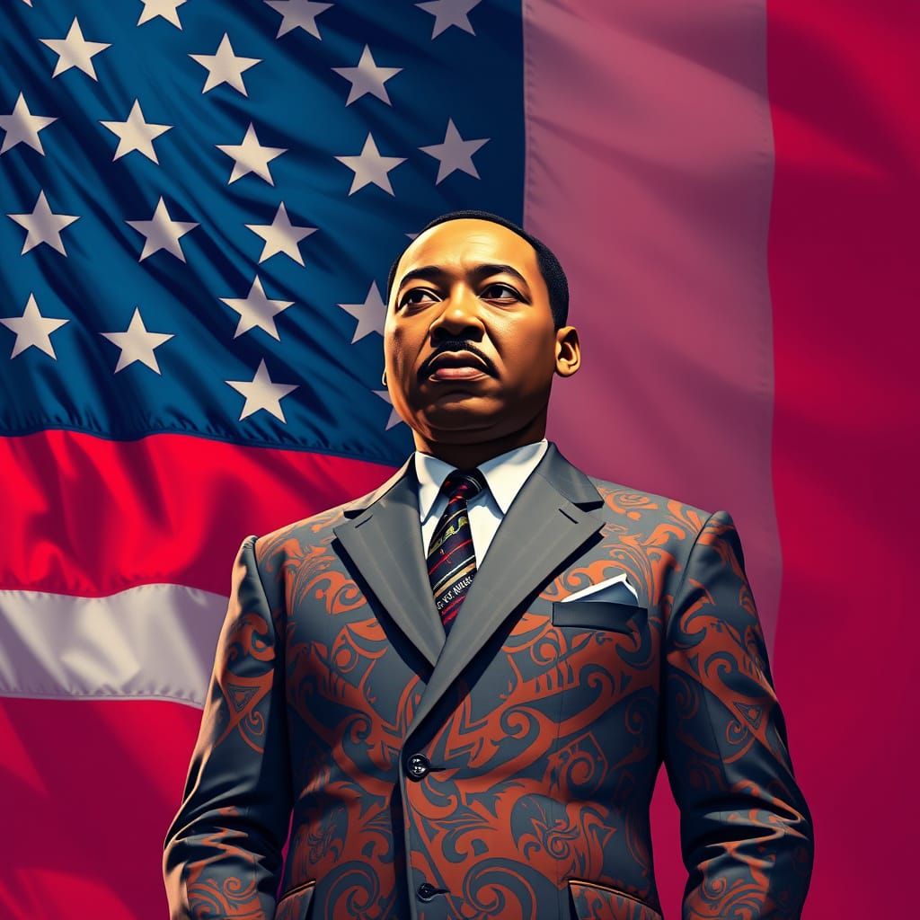 Martin Luther King Jr. in Neon Pop Art Style