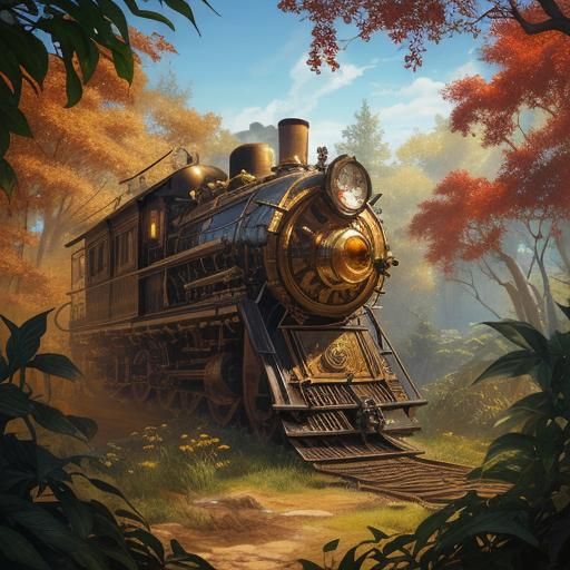 Steampunk Wooden Creature in Hyperrealistic Oil Painting