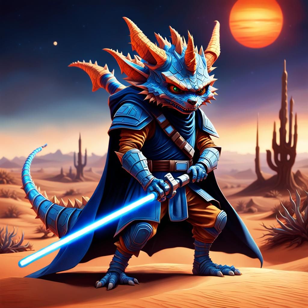 Thorny Devil Jedi Knight in Pixar Style