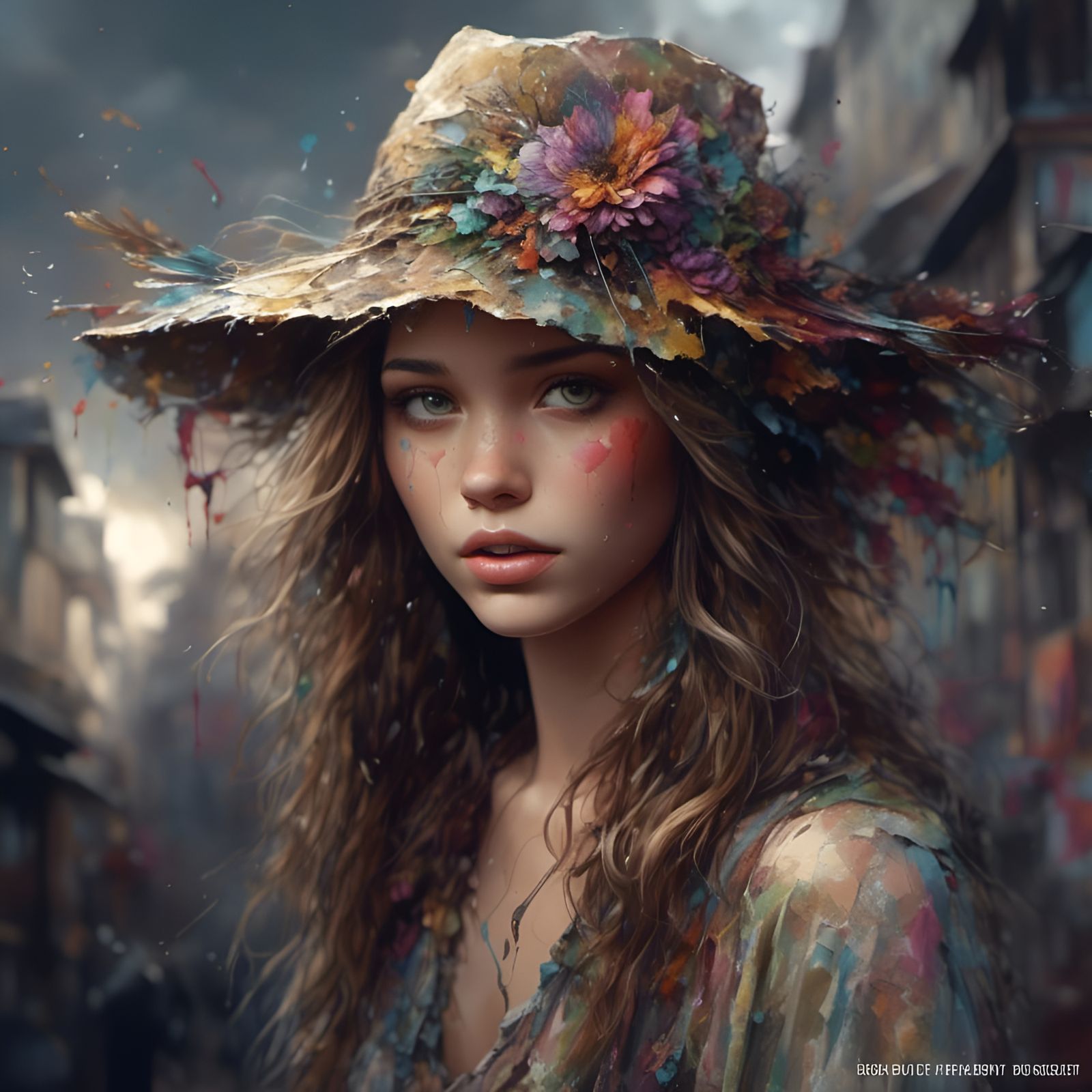 Post apocalyptic hat portrait