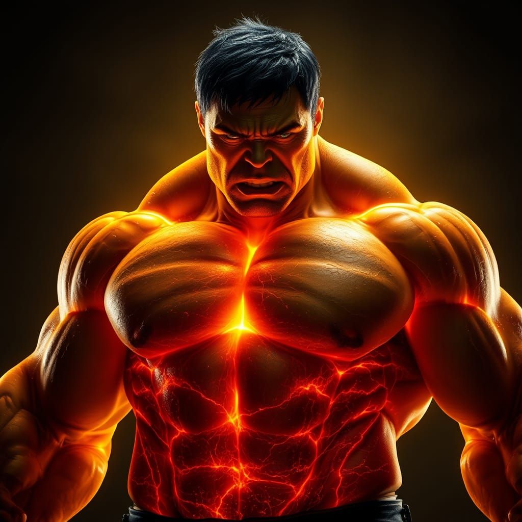 Golden Aura Hulk in Hyperrealistic Cinematic Style
