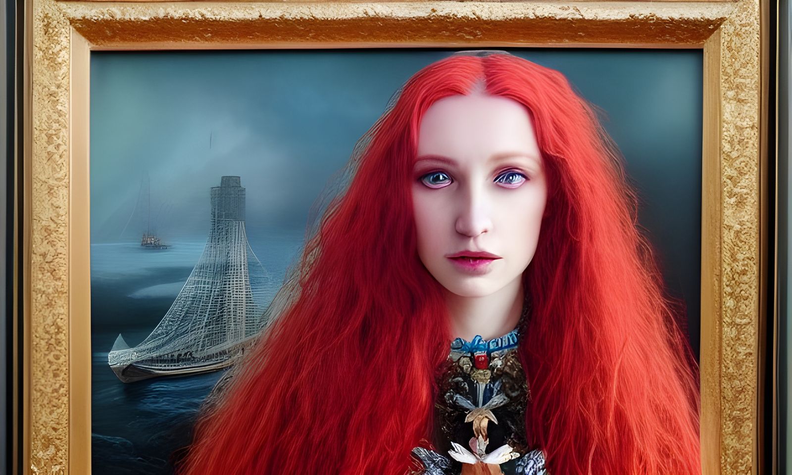 Queen of Ireland Portrait in Dystopian Fantasy Style