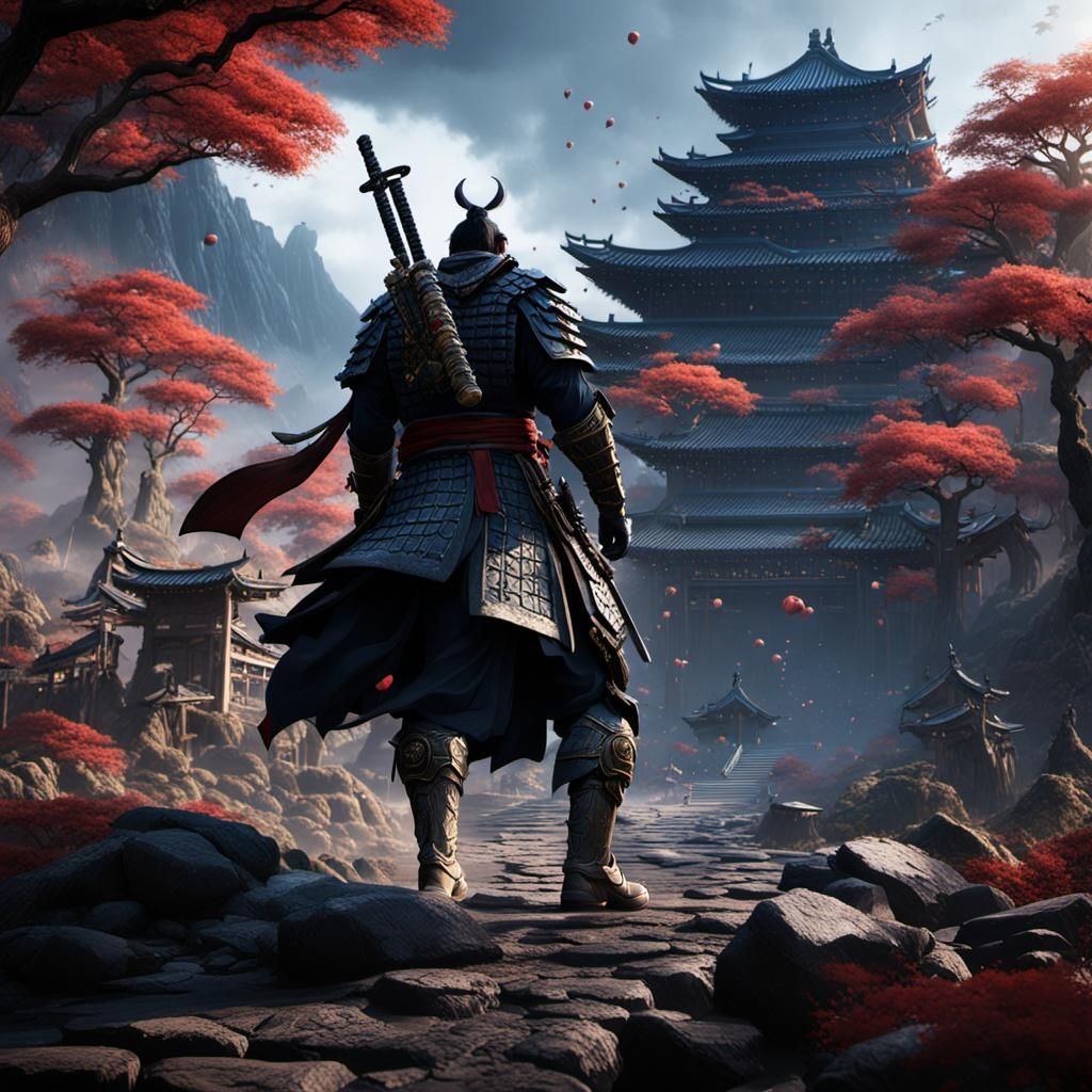 Samurai Victorious: Detailed Matte Painting in 8k