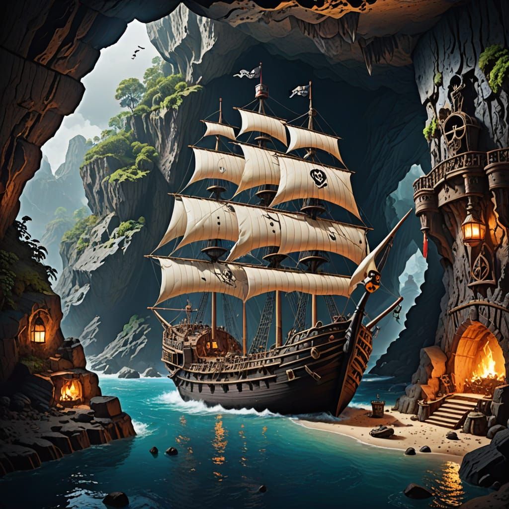 Swashbuckling Pirateship Discovered in Mysterious Cave Taver...