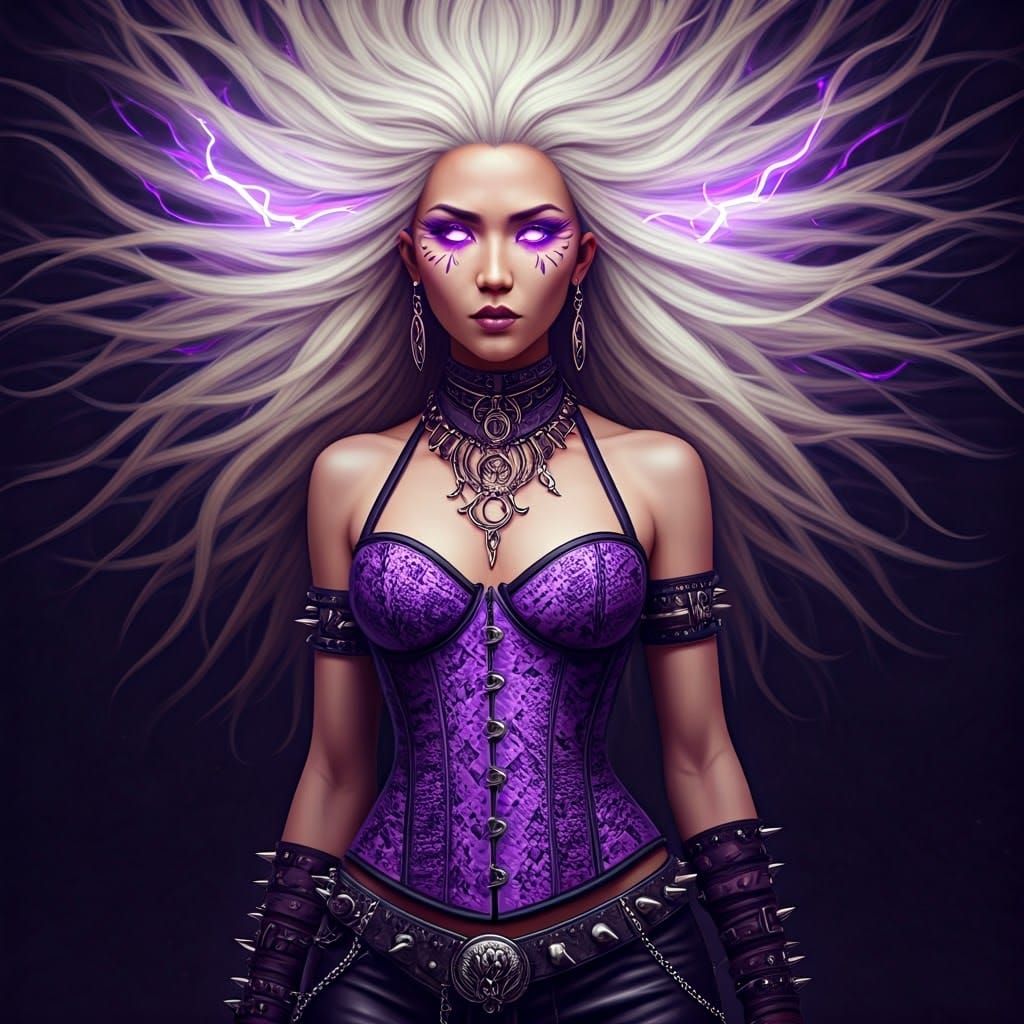 Cyberpunk Goddess in Occult Regalia