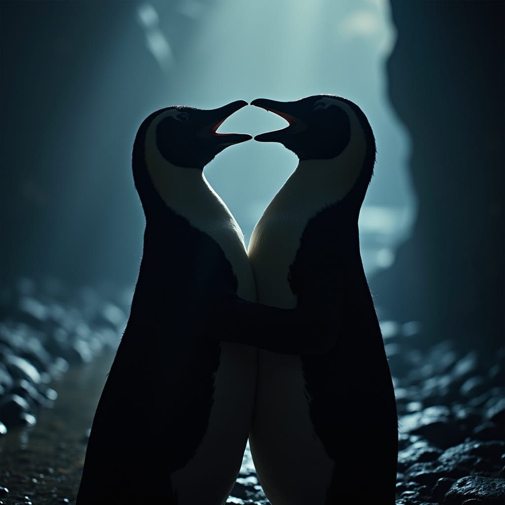 Penguins Embrace: Infinity Symbol in Cinematic Film