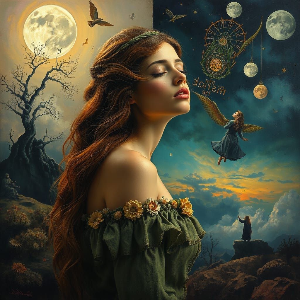 Surreal Dreamscape in Classic Painting Style