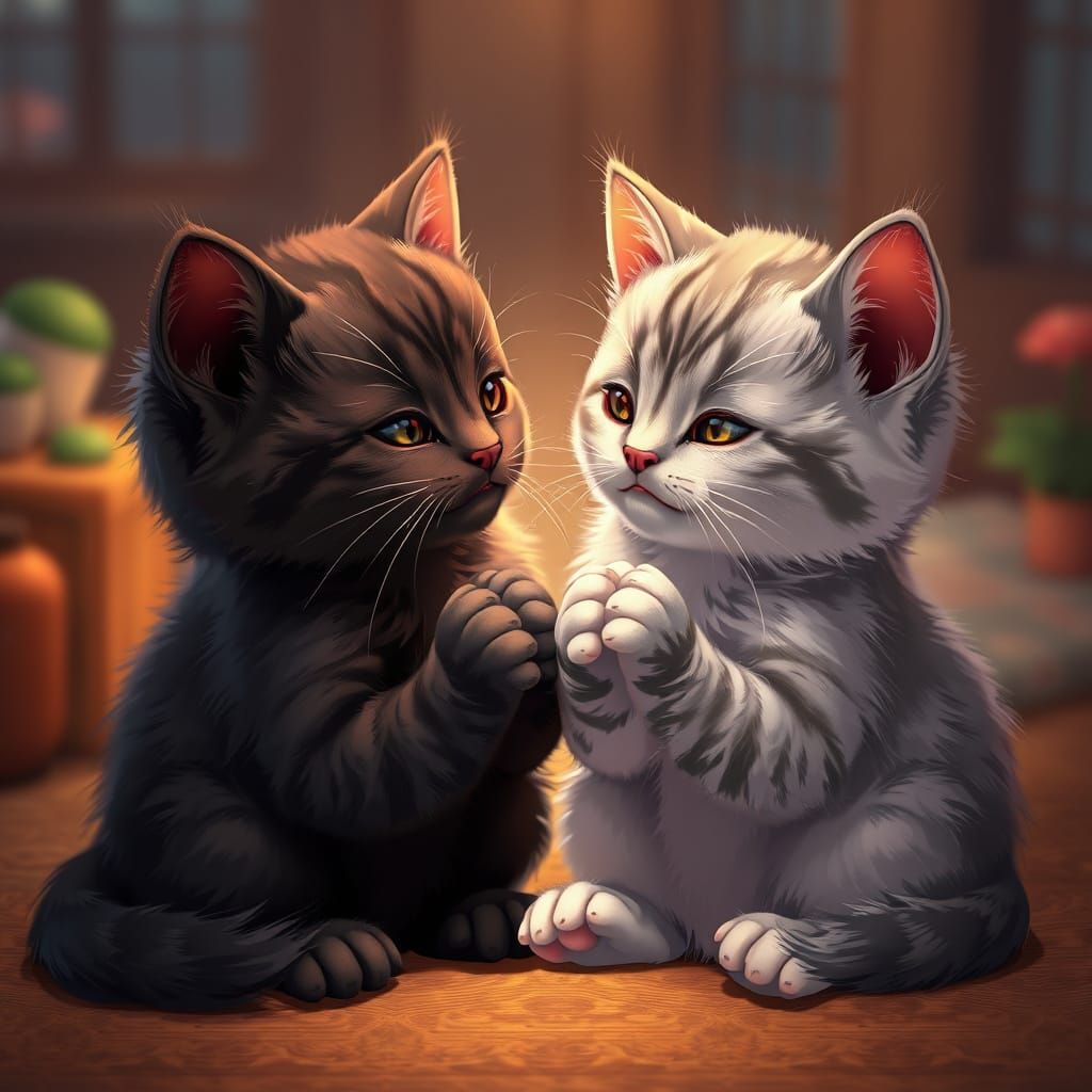 Cuddly Kittens in a Whimsical Japanese Garden