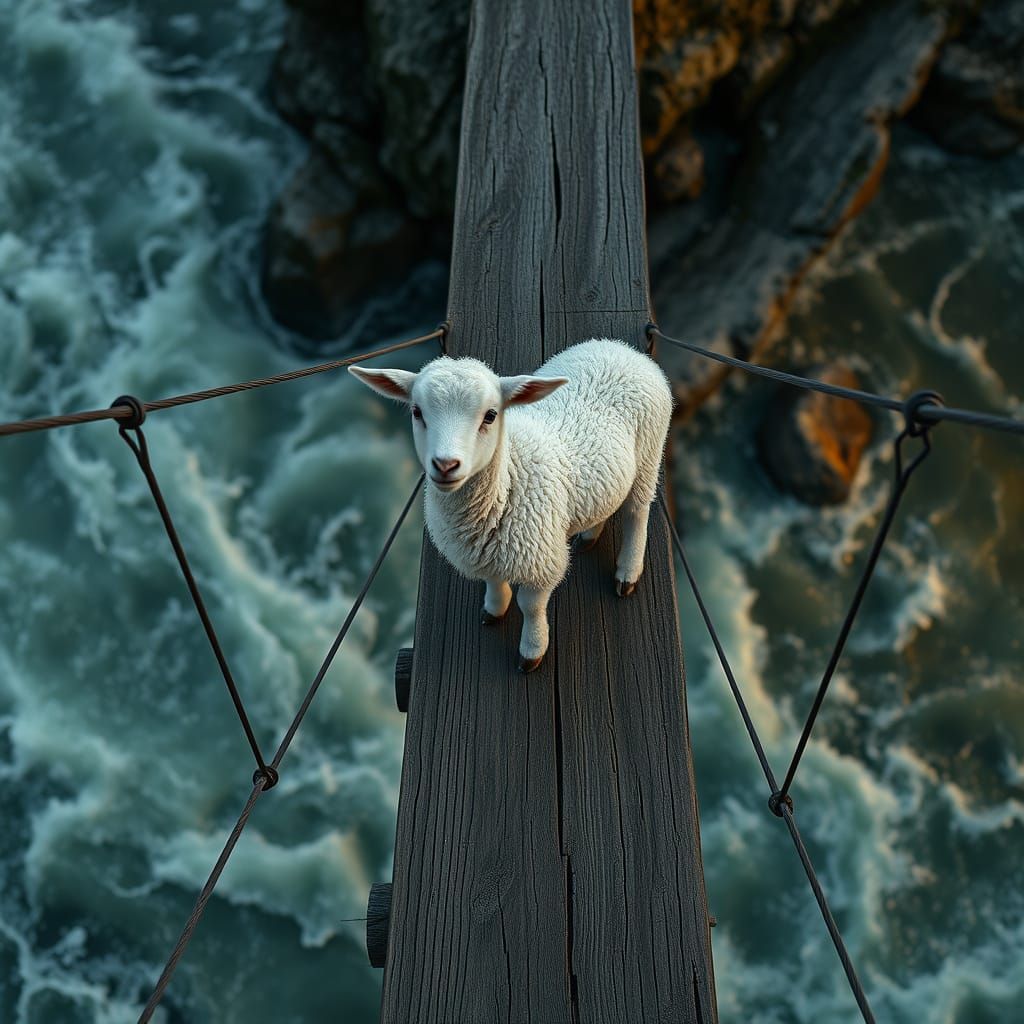 Lamb's Perilous Journey: Overhead View in 4K