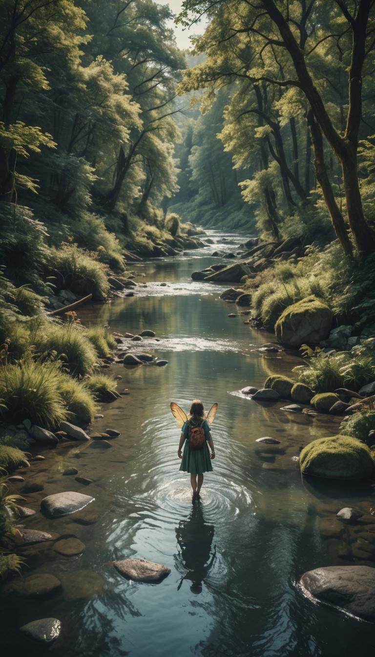 Majestic Creatures in Fairy River: Cinematic Still