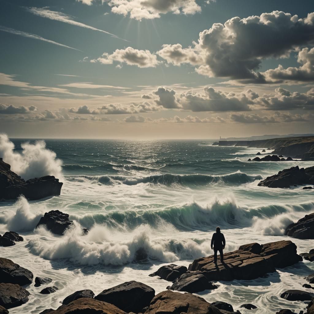Cinematic Seascape with Sunny Winds and Soft Waves
