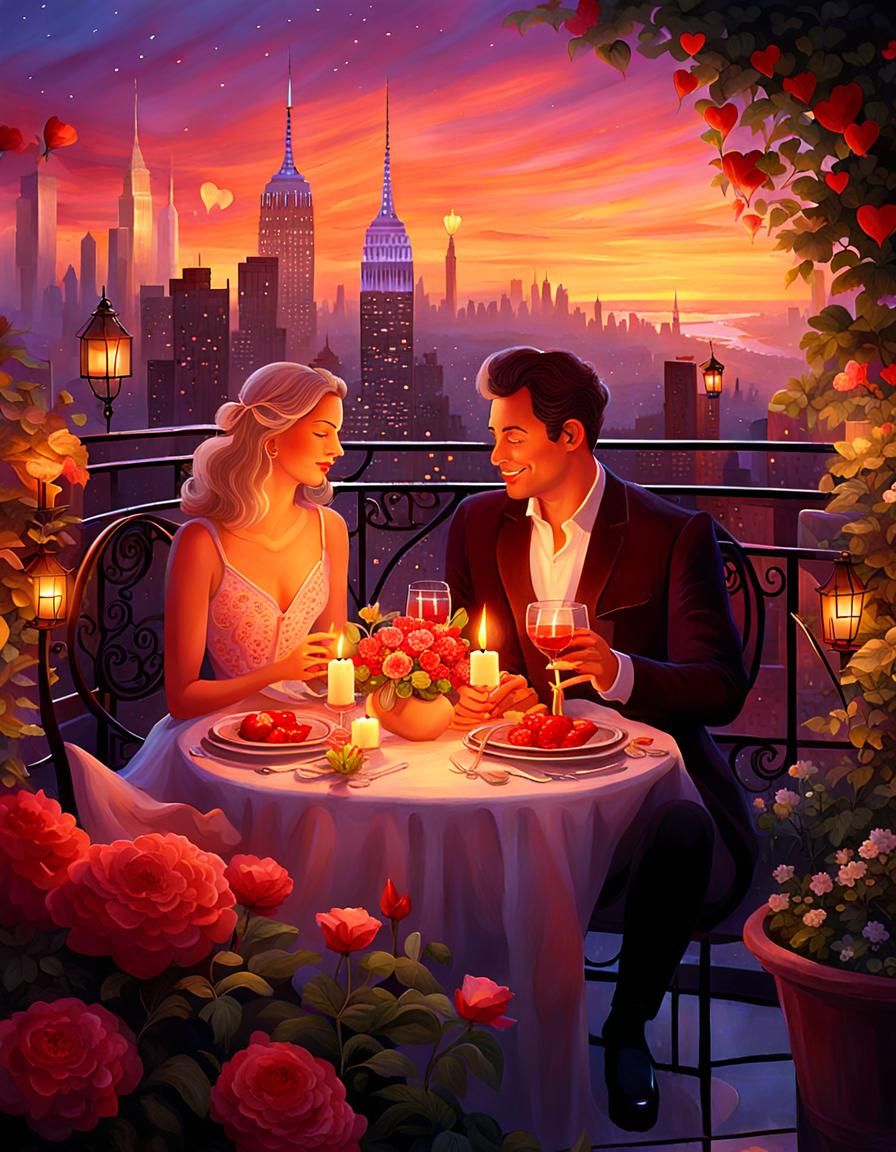 A Romantic Candlelight Dinner On Valentine's Day