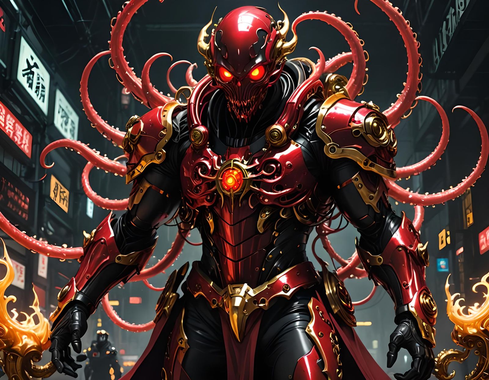 Demonic Tentacle Guard in Radiant Suit