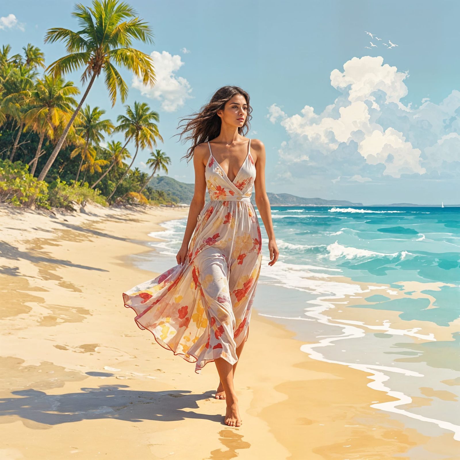 Serene Summer Beach Scene