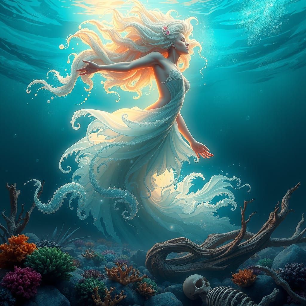 Siren of the Sea: Ethereal Wave Goddess