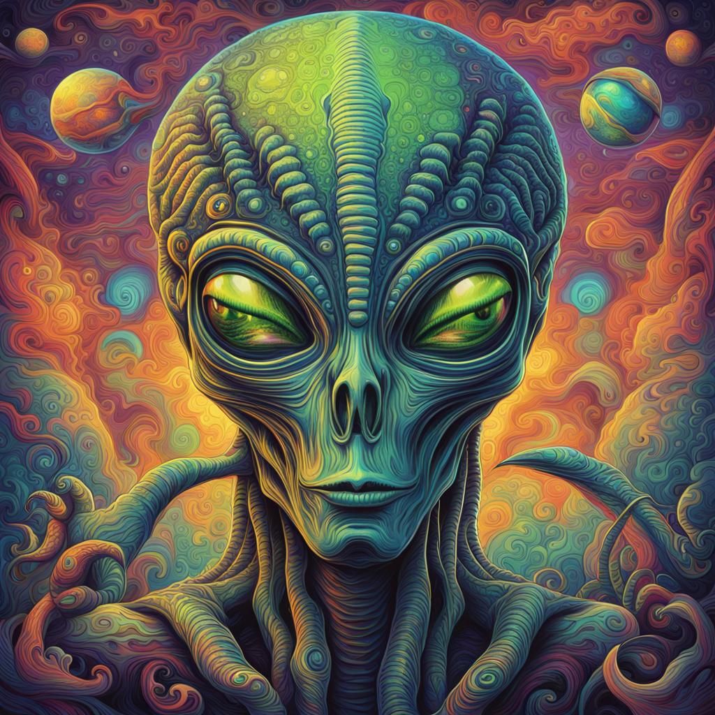 Psychedelic Alien Landscape in Vibrant Colors