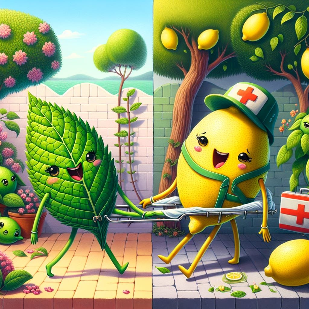 Split Image: Mint Leaves and Lemon Paramedics
