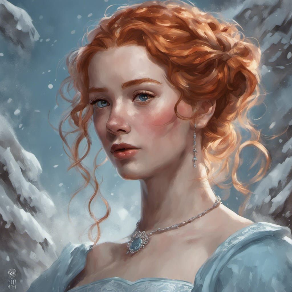 Girl in Blue Dress: Hyperdetailed Digital Art