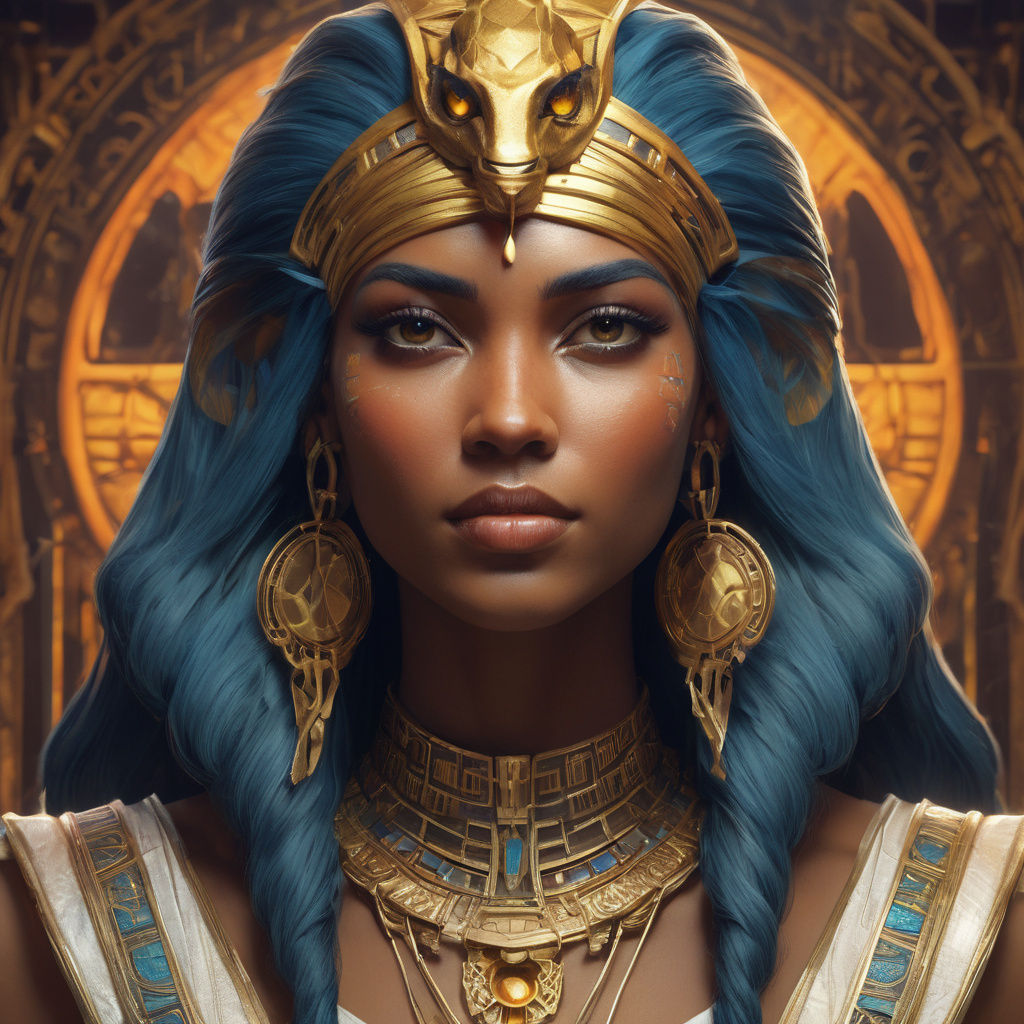 Pharaoh Woman Portrait in Hyperdetailed Style
