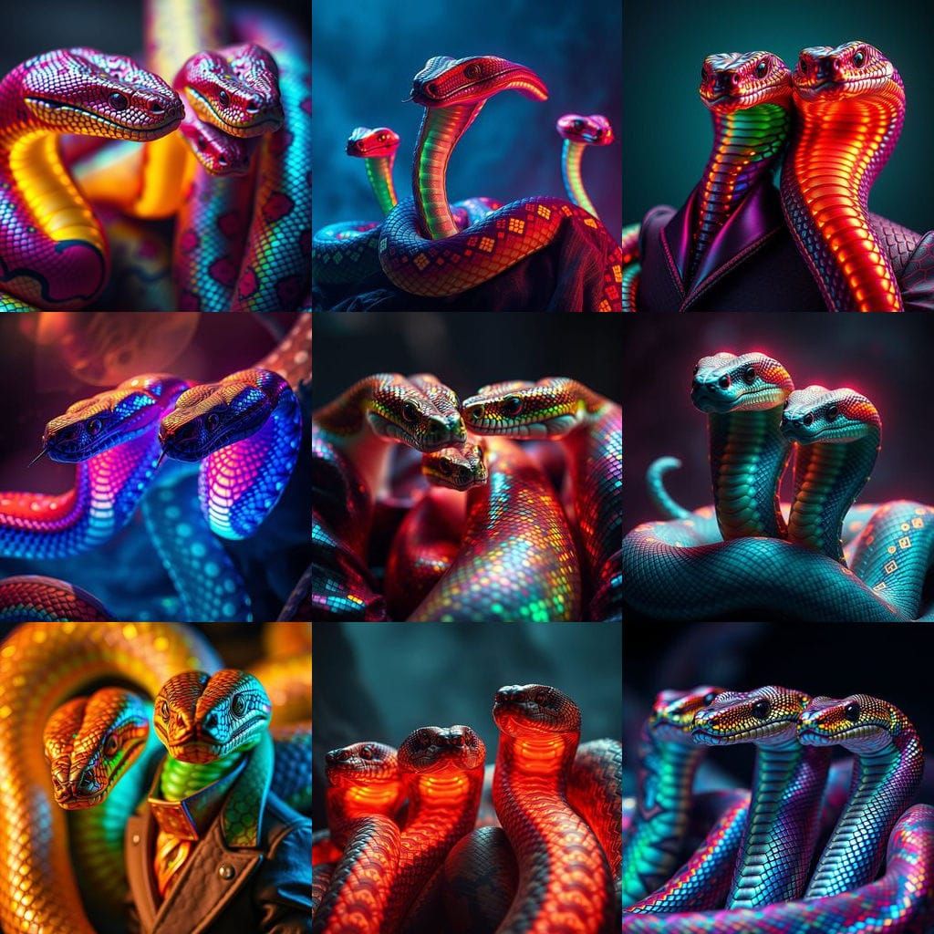 Snakes Adorned in Elegant Attire