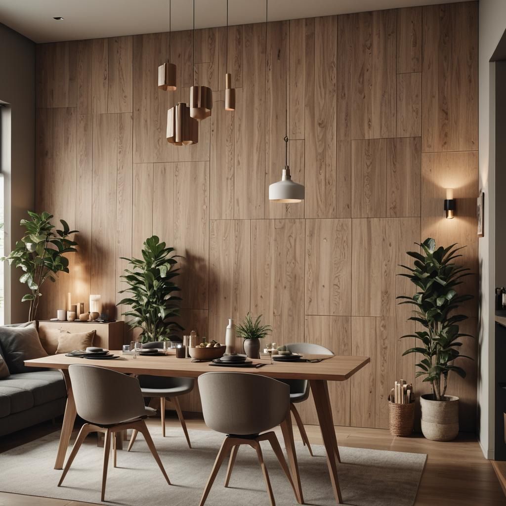 Nordic Living Room with Acoustic Panels, Cinematic Lighting