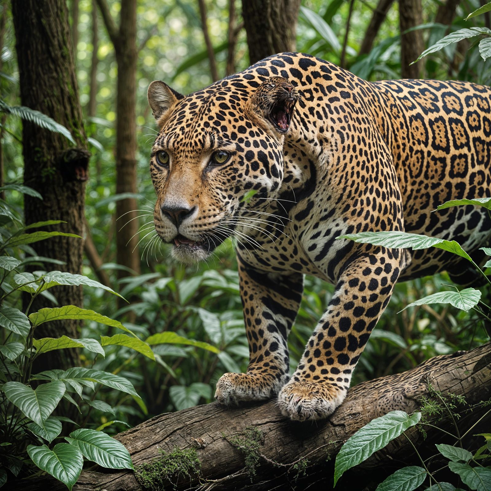 Jaguar in Natural Habitat: A Detailed Image